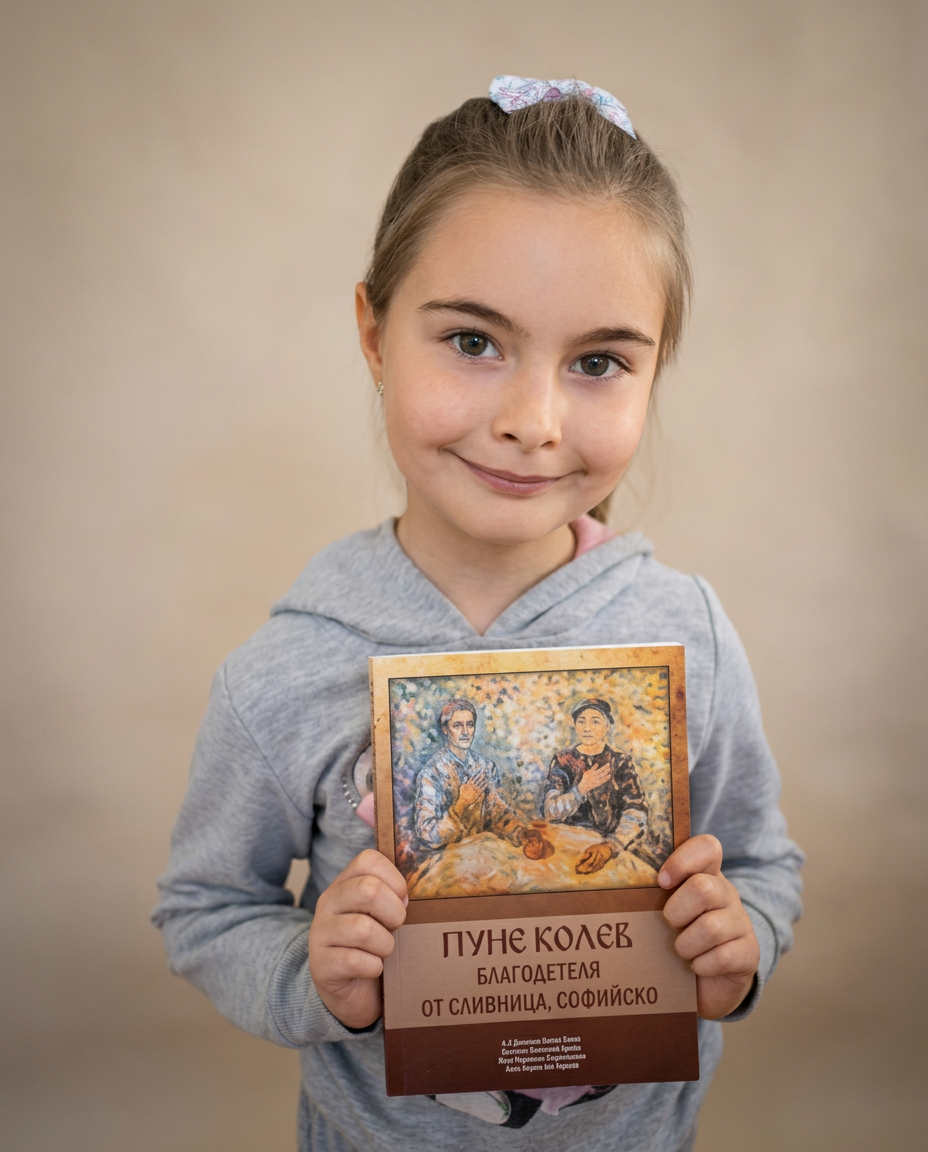 Дете с книгата за Пуне Колев